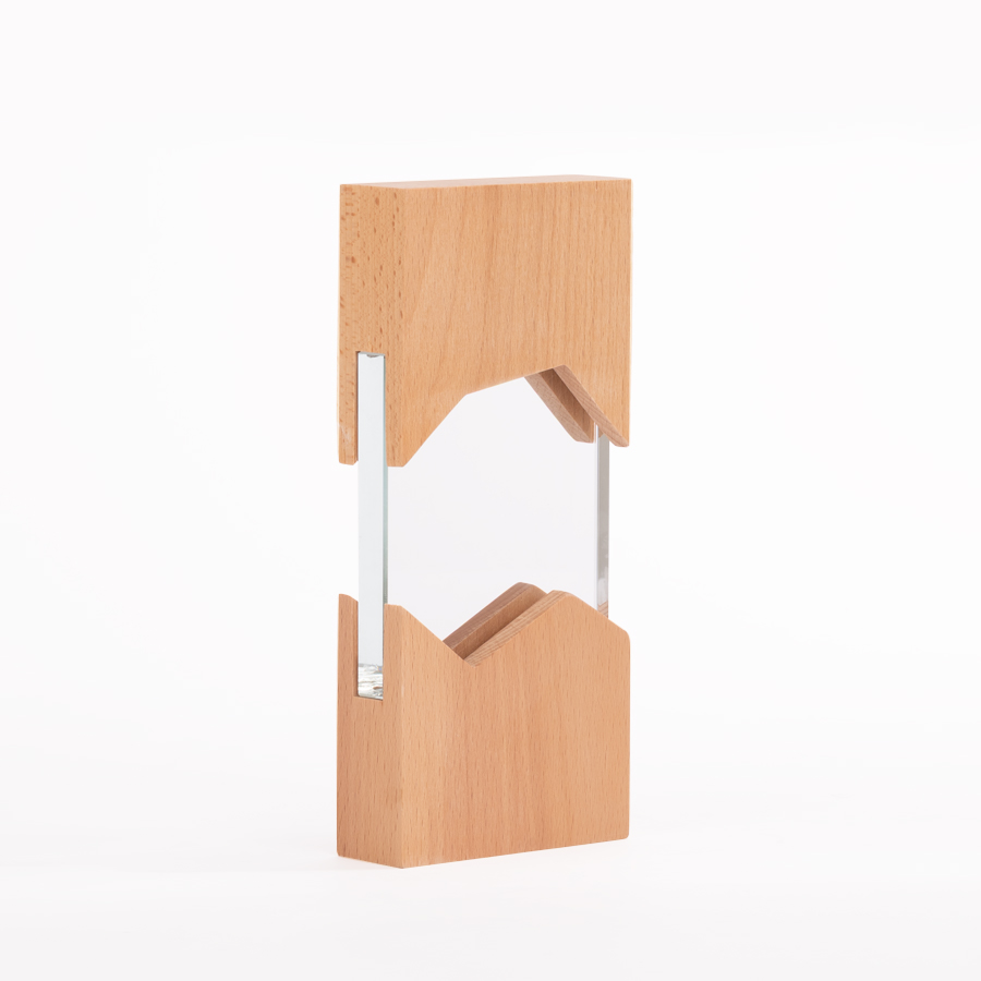 Trofeo Galvano de Madera y Cristal "Steven"