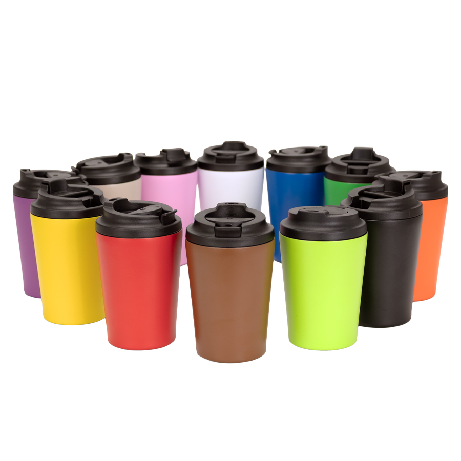 Mug térmico metálico doble pared "NORWAY" 355cc.