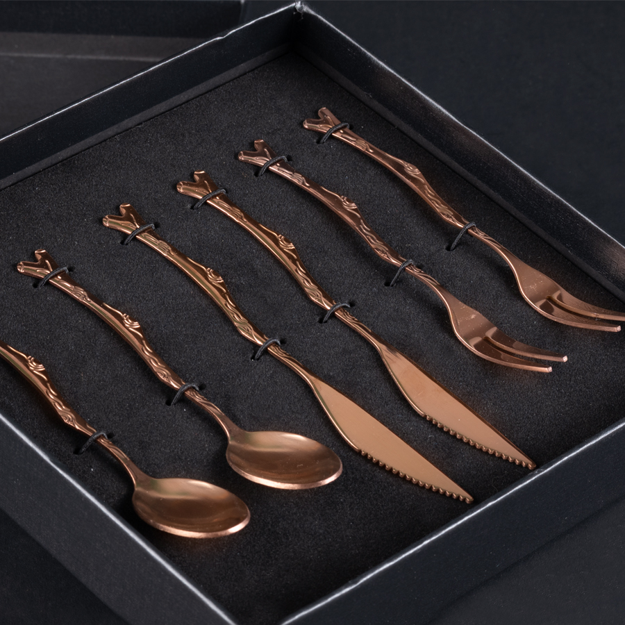Deluxe Set de Cubiertos encobrizados para cóctel